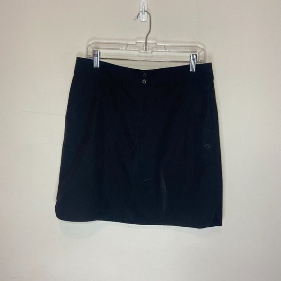 Mountain Hardwear Athletic Skirt Women 10 Solid Black Zip Snap 18" Length Active - Picture 1 of 10